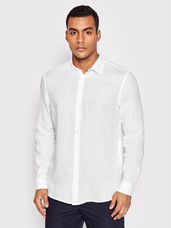 United Colors Of Benetton Koszula 5BKU5QJG8 Biały Regular Fit