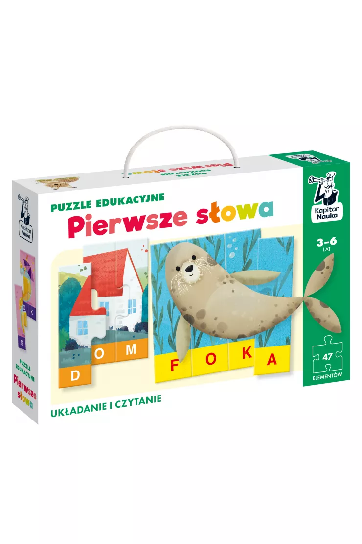Puzzle edukacyjne. Pierwsze słowa. Kapitan Nauka