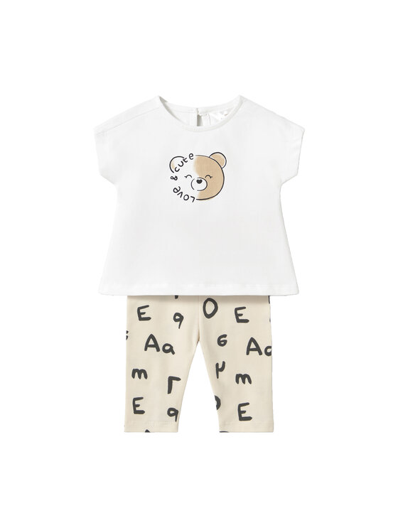 Mayoral Komplet t-shirt i legginsy 1762 Beżowy Regular Fit