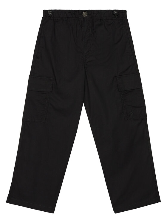 United Colors Of Benetton Spodnie materiałowe 4L2VCF04I Czarny Straight Fit