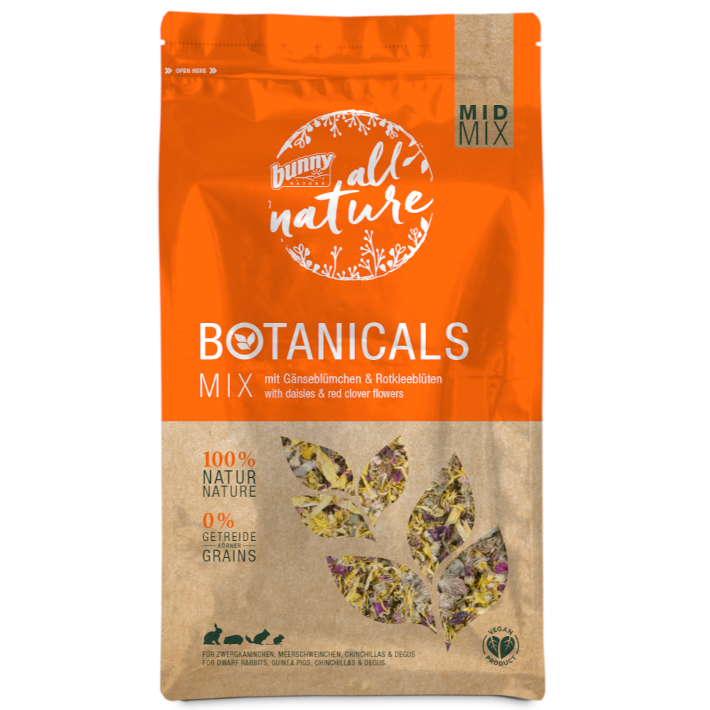 Bunny All Nature Botanicals Mid Mix, stokrotka i kwiat czerwonej koniczyny - 120 g