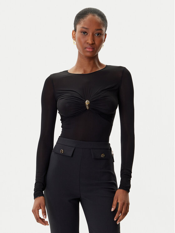 Elisabetta Franchi Body BO-016-57E2-V390 Czarny Slim Fit