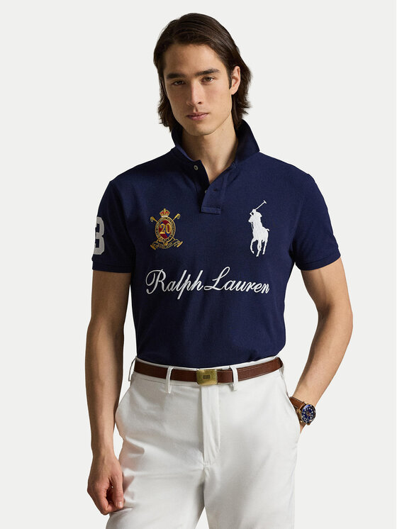 Polo Ralph Lauren Polo 710P07311001 Granatowy Custom Slim Fit