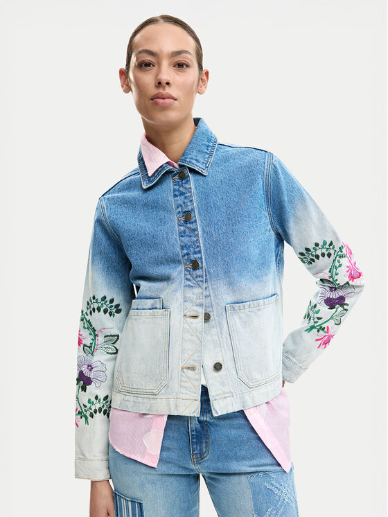 Desigual Kurtka jeansowa Dakota 26SWED16 Błękitny Regular Fit