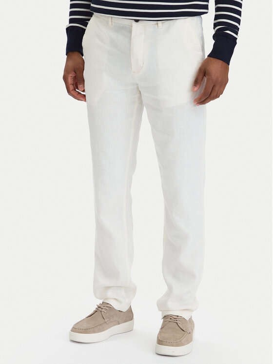 Tommy Hilfiger Chinosy Denton MW0MW42337 Biały Straight Fit