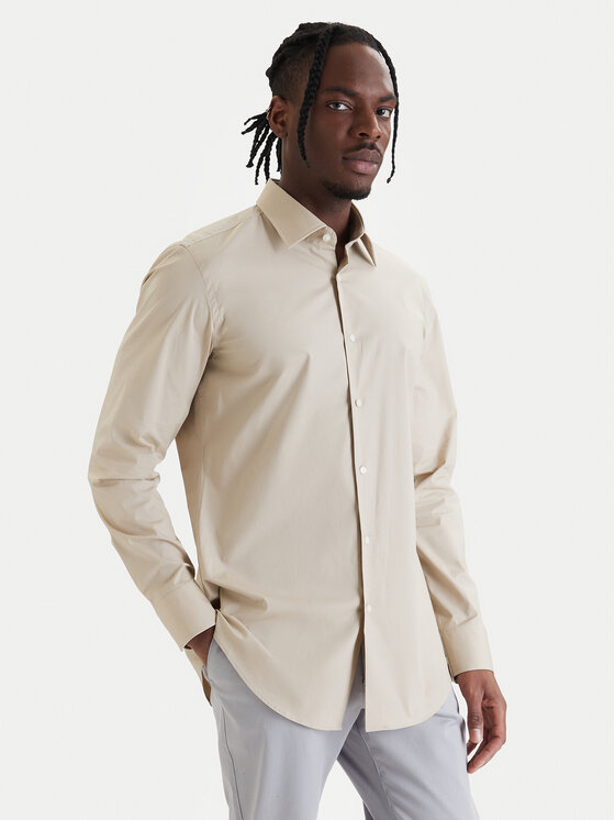 BOSS Koszula H-Hank-Kent-C1-214 50469345 Beżowy Slim Fit
