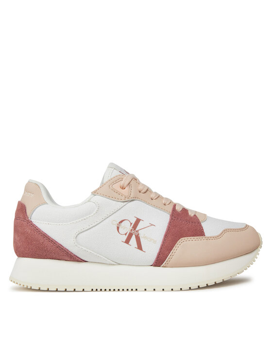 Calvin Klein Jeans Sneakersy Runner Low Lace Mix Ml Btw YW0YW01436 Biały