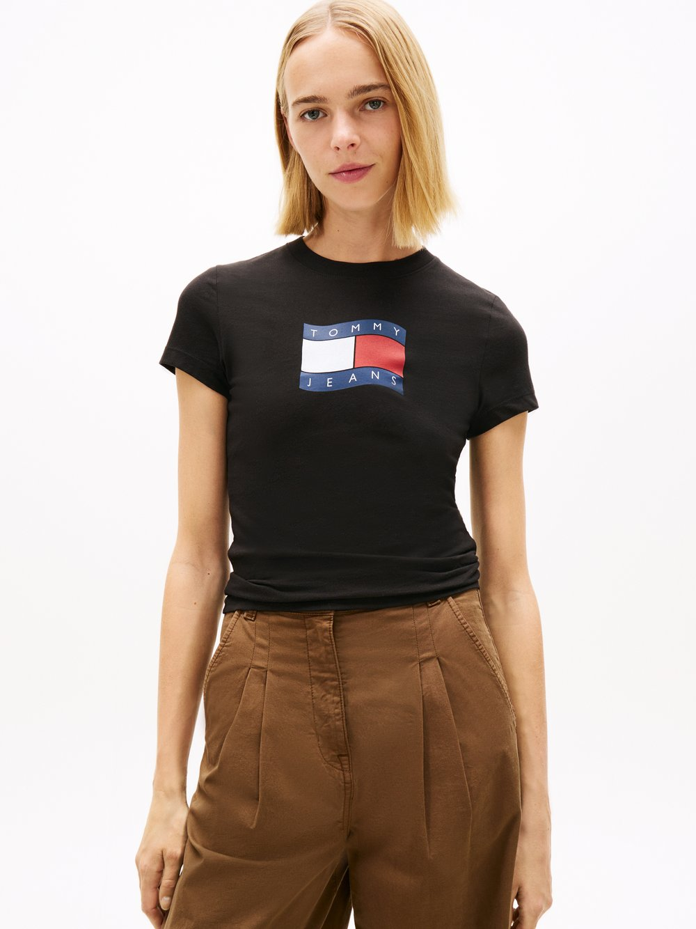 Tommy Jeans Koszulka damska Kobiety Bawełna (100%) czarny, XS