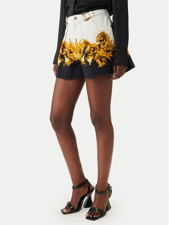 Versace Jeans Couture Szorty materiałowe 80HAD55P ES163 Biały Straight Fit
