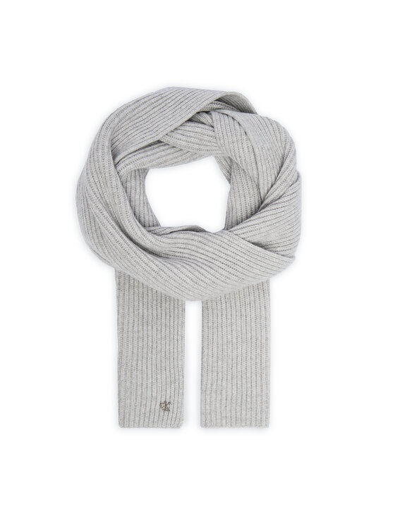 Calvin Klein Szalik Ck Metal Wool Rib Scarf LV04D8056G Szary
