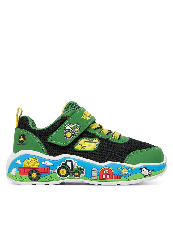 Skechers Sneakersy John Deere: Play Scene - Barn-Squad Buddies 407065N/GNBK Zielony