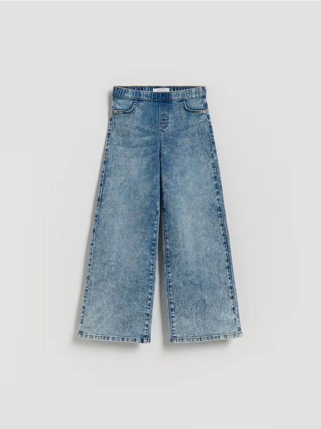 Reserved - Elastyczne jeansy wide leg - niebieski