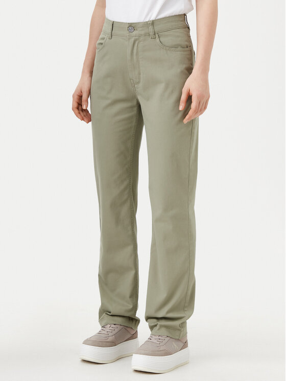 Calvin Klein Jeans Spodnie materiałowe J20J224852 Zielony Straight Fit