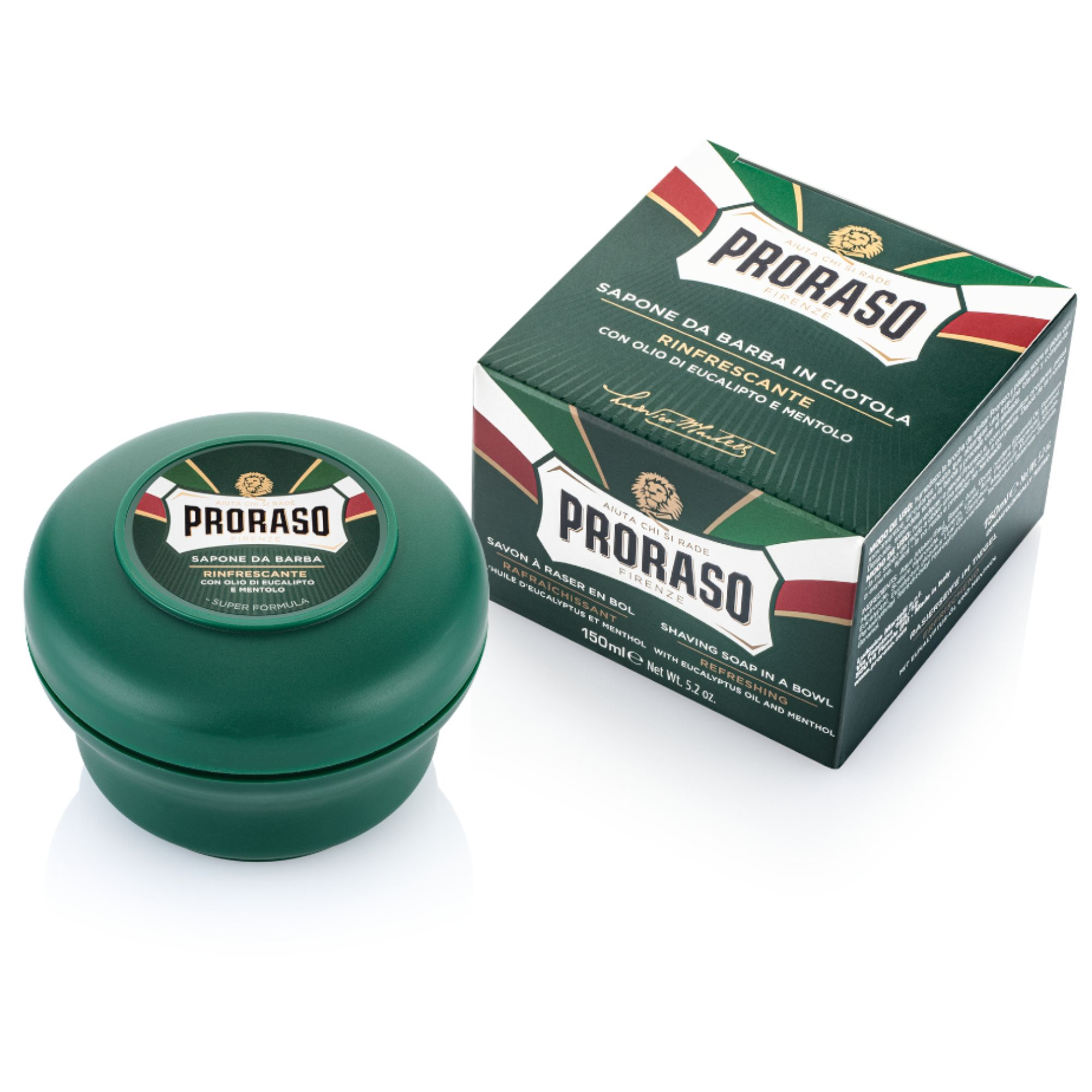 PRORASO Green mydło do golenia w tyglu orzeźwienie 150 ml miniaturka