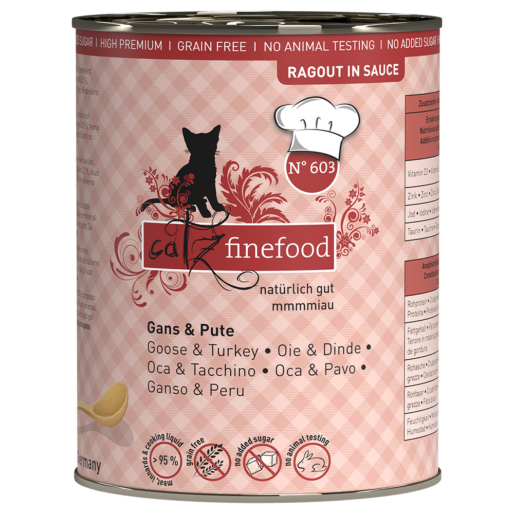 Pakiet catz finefood Ragout, 24 x 380 g - Gęś z indykiem