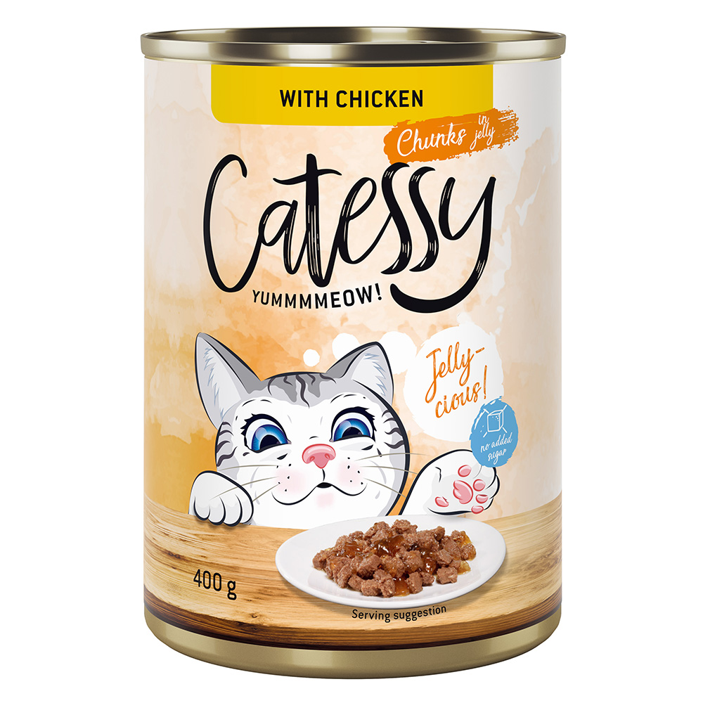 Pakiet Catessy Kawałeczki w sosie i galarecie, 24 x 400 g - Z kurczakiem w galarecie