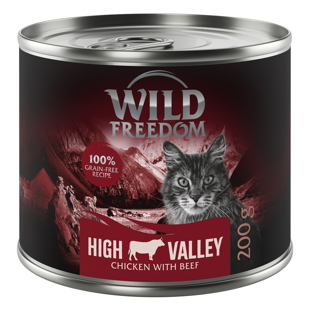 Wild Freedom Adult, 6 x 200 g - bezzbożowa receptura - High Valley (dawne Farmlands) – Kurczak i wołowina