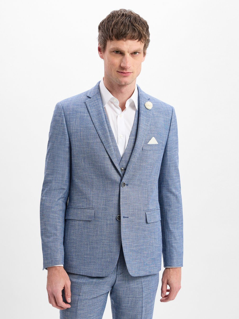Finshley & Harding Męska kurtka modułowa - Steven Mężczyźni Modern Fit wiskoza niebieski, 26
