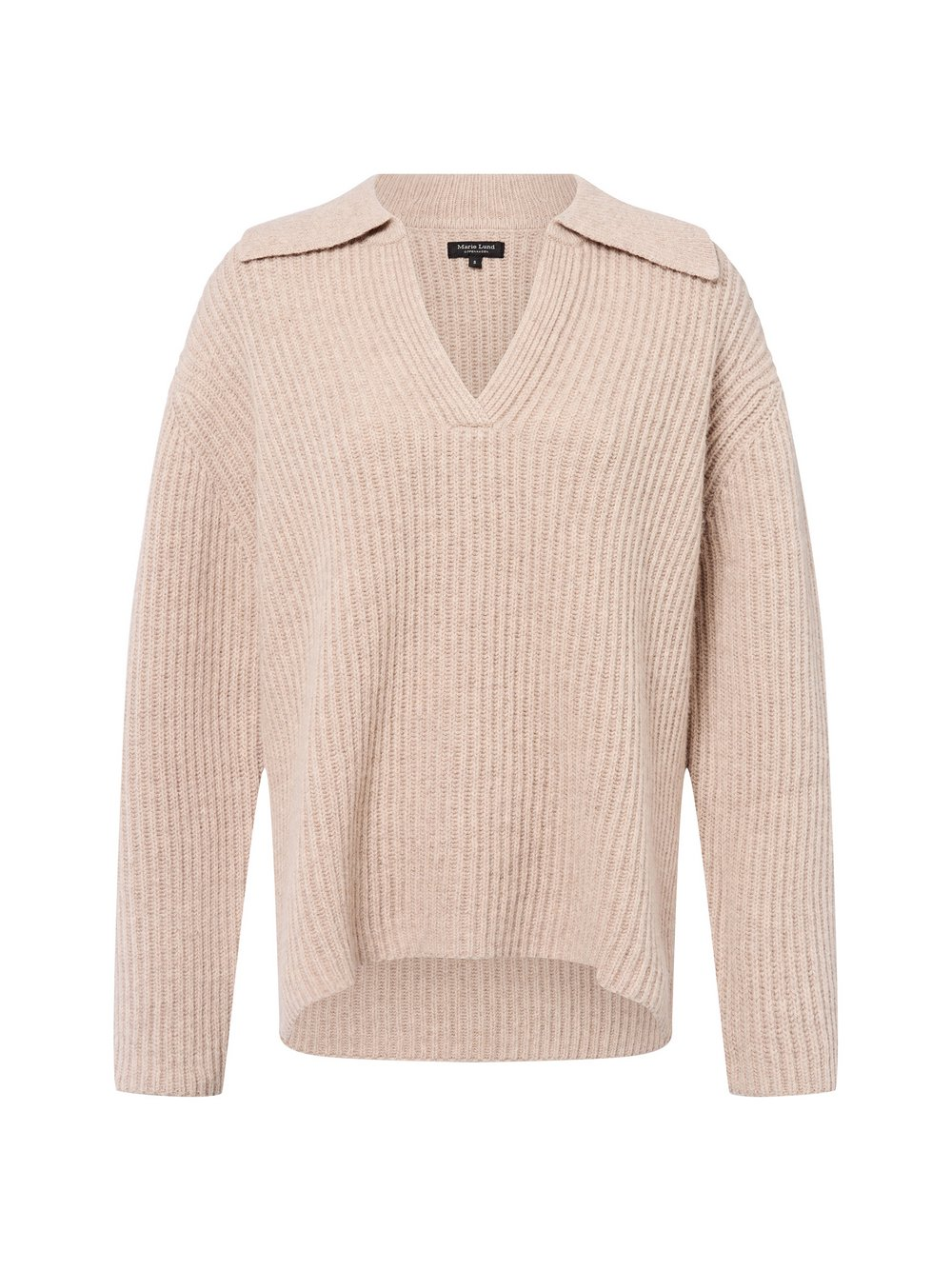 Marie Lund Damski sweter z dzianiny wykonany z wełny merynosów Kobiety Wełna merino brązowy, S
