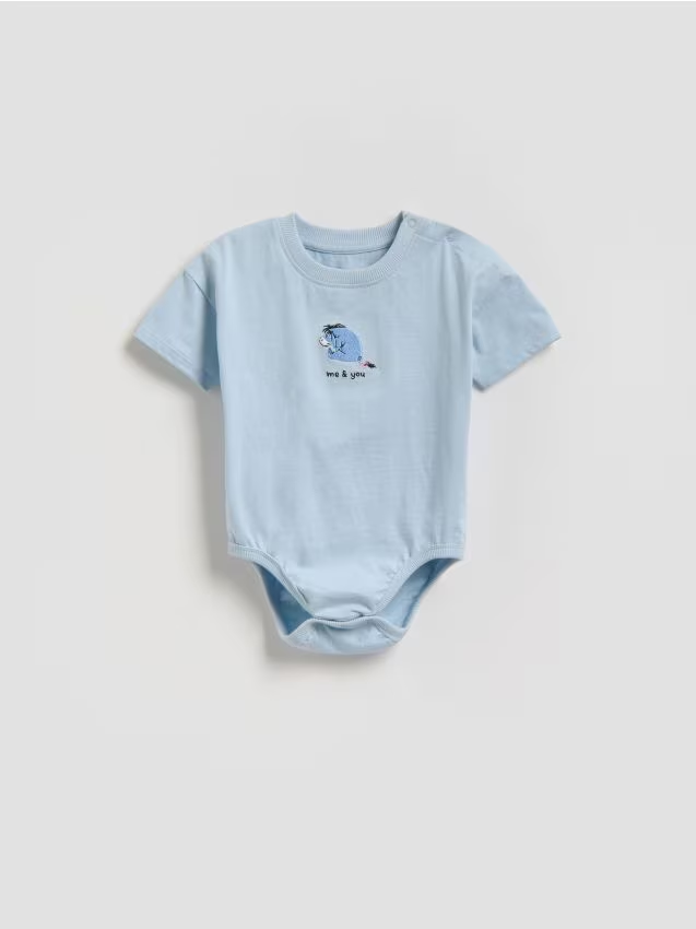 Reserved - Bawełniane body Kubuś i Przyjaciele - jasnoniebieski