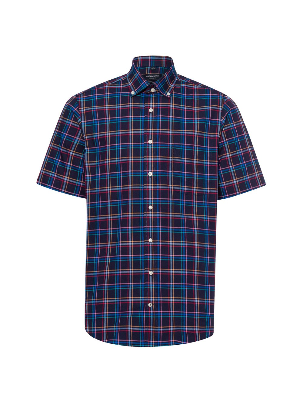 Andrew James Męska koszula casual Mężczyźni Regular Fit Bawełna niebieski|wielokolorowy, M