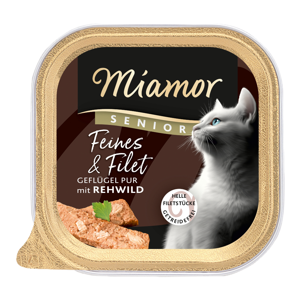 Miamor Feines & Filet Senior, 16 x 100 g - Drób z sarniną