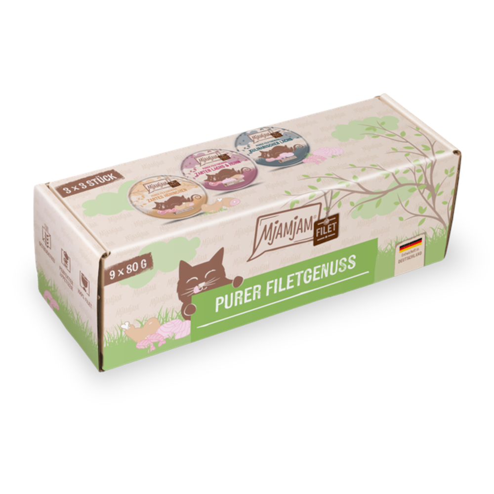 MjAMjAM purer Filetgenuss, 9 x 80 g - Pakiet mieszany (3 rodzaje)