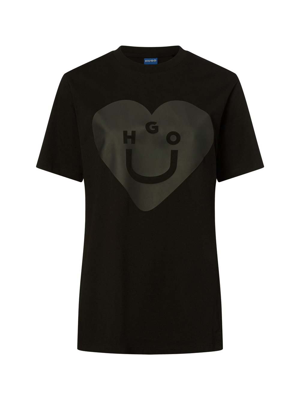 HUGO BLUE Koszulka męska - Vintage Tee_B_5 Mężczyźni Bawełna czarny, XS
