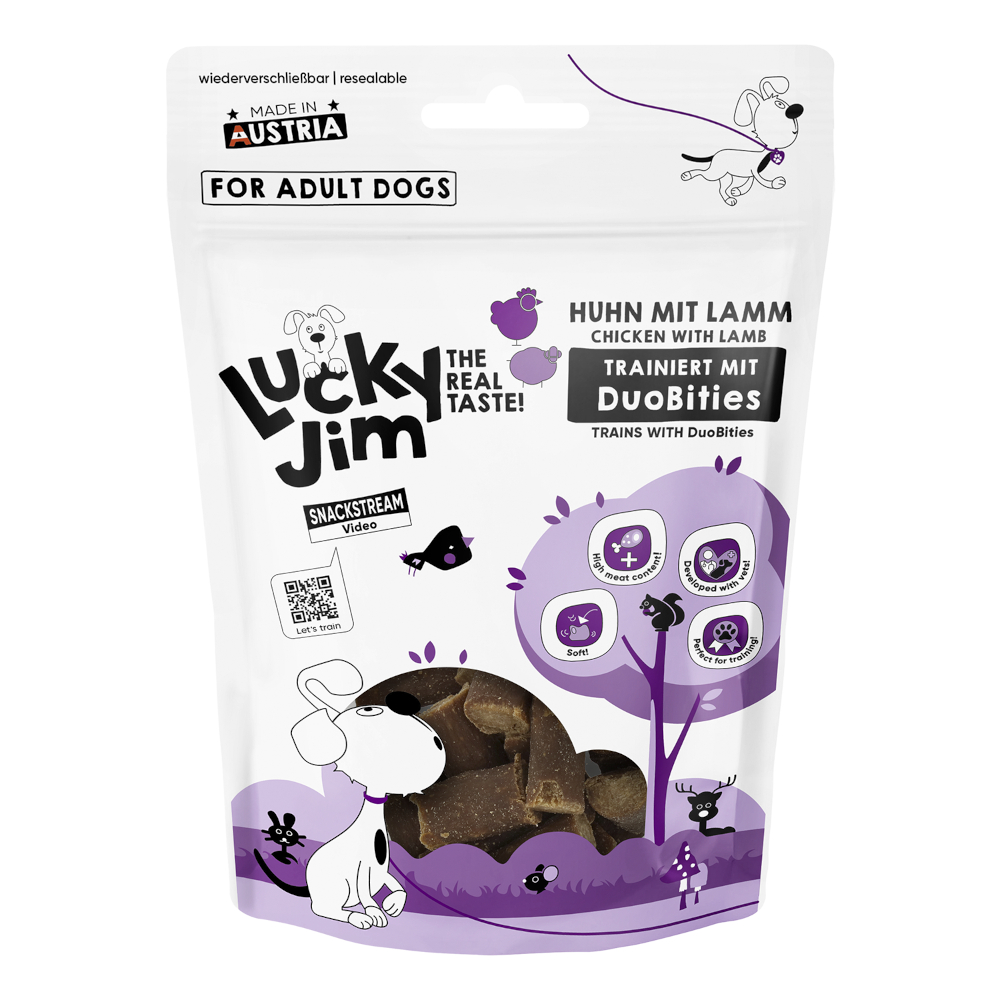 Lucky Jim DuoBities - Kurczak z jagnięciną, 8 x 70 g