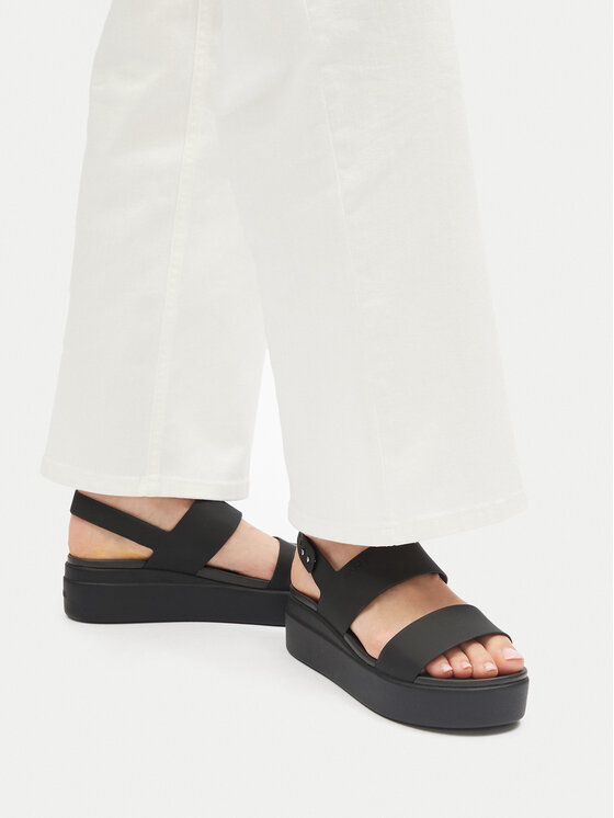 Crocs Sandały Brooklyn Low Wedge W 206453 Czarny