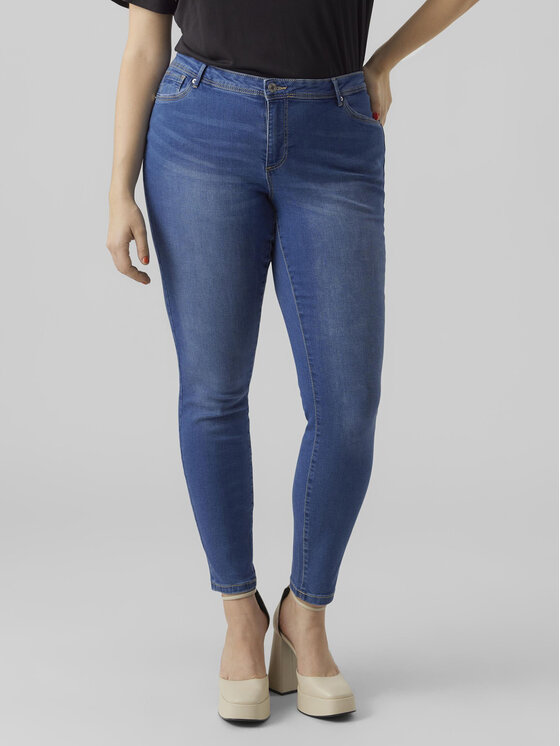 Vero Moda Curve Jeansy Fanya 10287061 Niebieski Slim Fit miniaturka