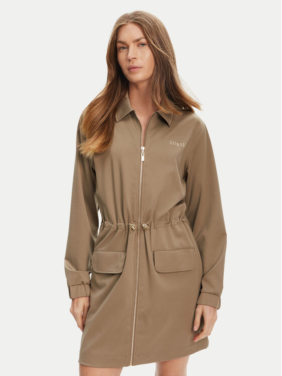 Guess Sukienka codzienna V5YK04 KCX42 Zielony Regular Fit