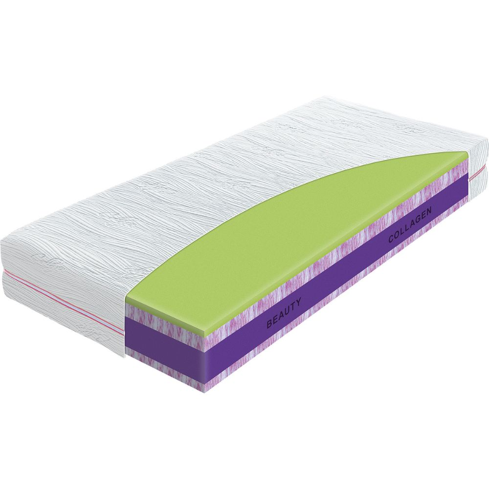 Materac Beauty Collagen Materasso 140x200 cm pianka wysokoelastyczna, H3/H4 średnio twardy/twardy