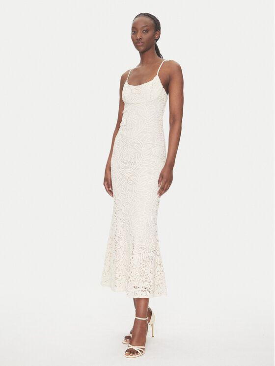Bardot Sukienka koktajlowa 57998DB6 Écru Slim Fit