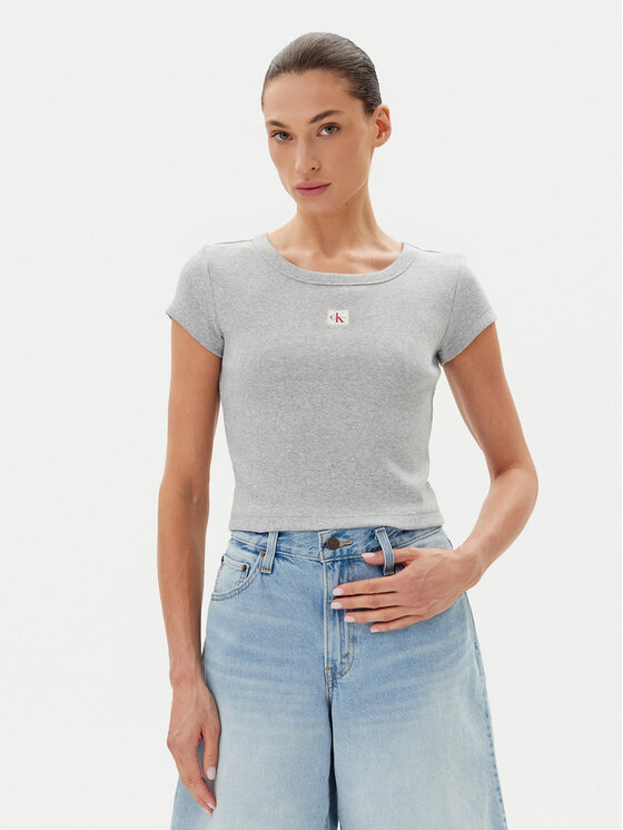 Calvin Klein Jeans T-Shirt LV047C200G Szary Slim Fit
