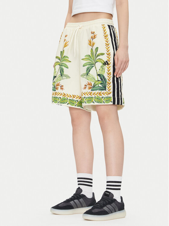 adidas Szorty sportowe FARM Premium JD6288 Écru Loose Fit