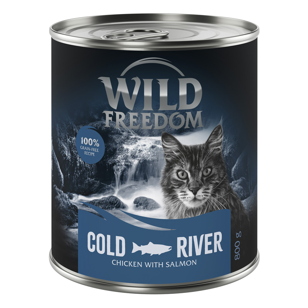 Korzystny pakiet Wild Freedom Adult, 12 x 800 g - bezzbożowa receptura - Cold River - Łosoś i kurczak