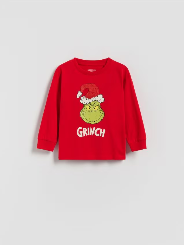 Reserved - Longsleeve Grinch - czerwony miniaturka