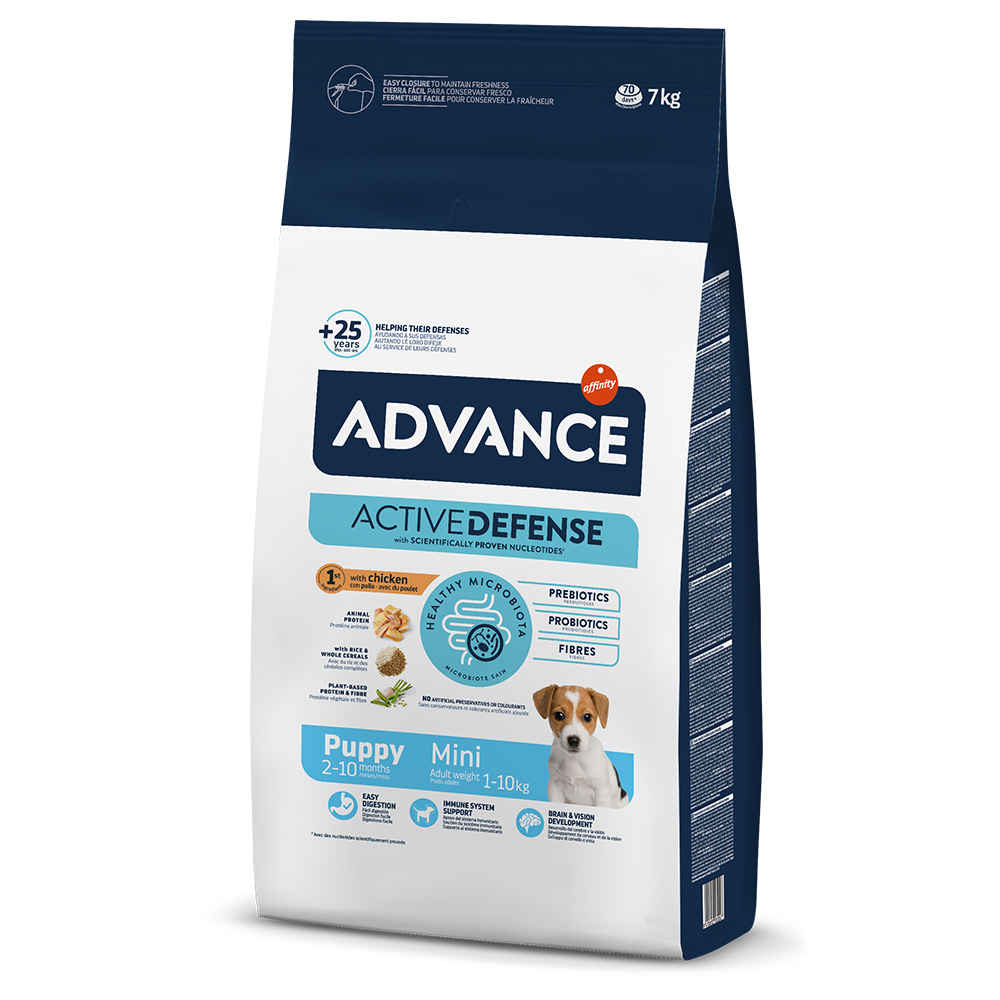 Kilogramy gratis! Advance, karma sucha dla psa, różne rodzaje - Mini Puppy Protect, 7 kg (6 + 1 kg gratis!)