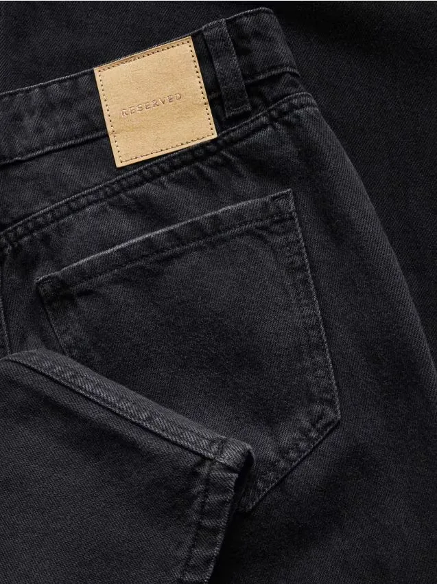 Reserved - Jeansy wide leg comfort - czarny