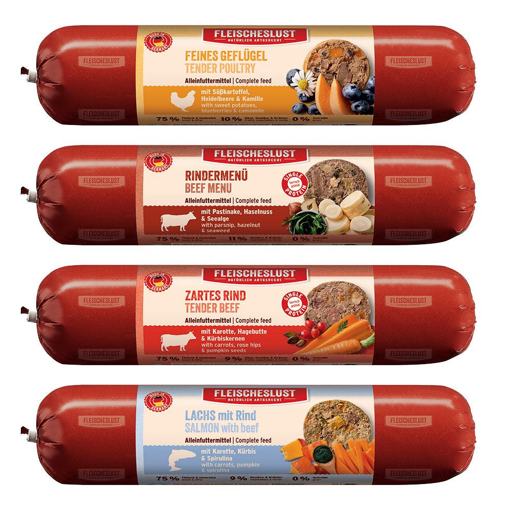 Korzystny pakiet Fleischeslust Classic, 12 x 800 g - Pakiet mieszany (4 smaki)