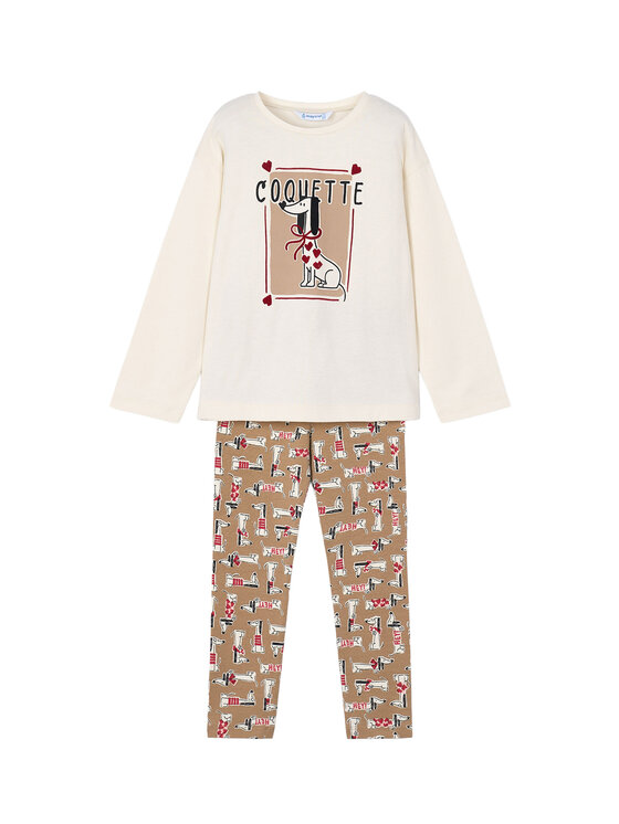 Mayoral Komplet bluzka i legginsy 4719 Khaki Regular Fit