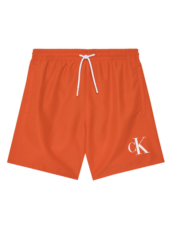 Calvin Klein Swimwear Szorty kąpielowe KV0KV00056 Pomarańczowy Regular Fit