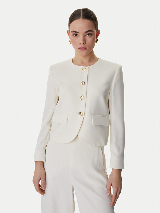 Marella Marynarka Falesia 2613041063 Écru Regular Fit