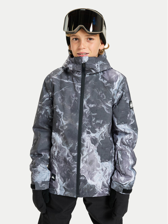 Quiksilver Kurtka snowboardowa Mission Printed EQBTJ03223 Szary Regular Fit