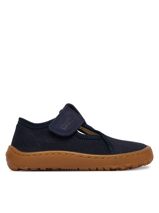 Froddo Kapcie Barefoot Canvas T-Bar G1700439 M Granatowy