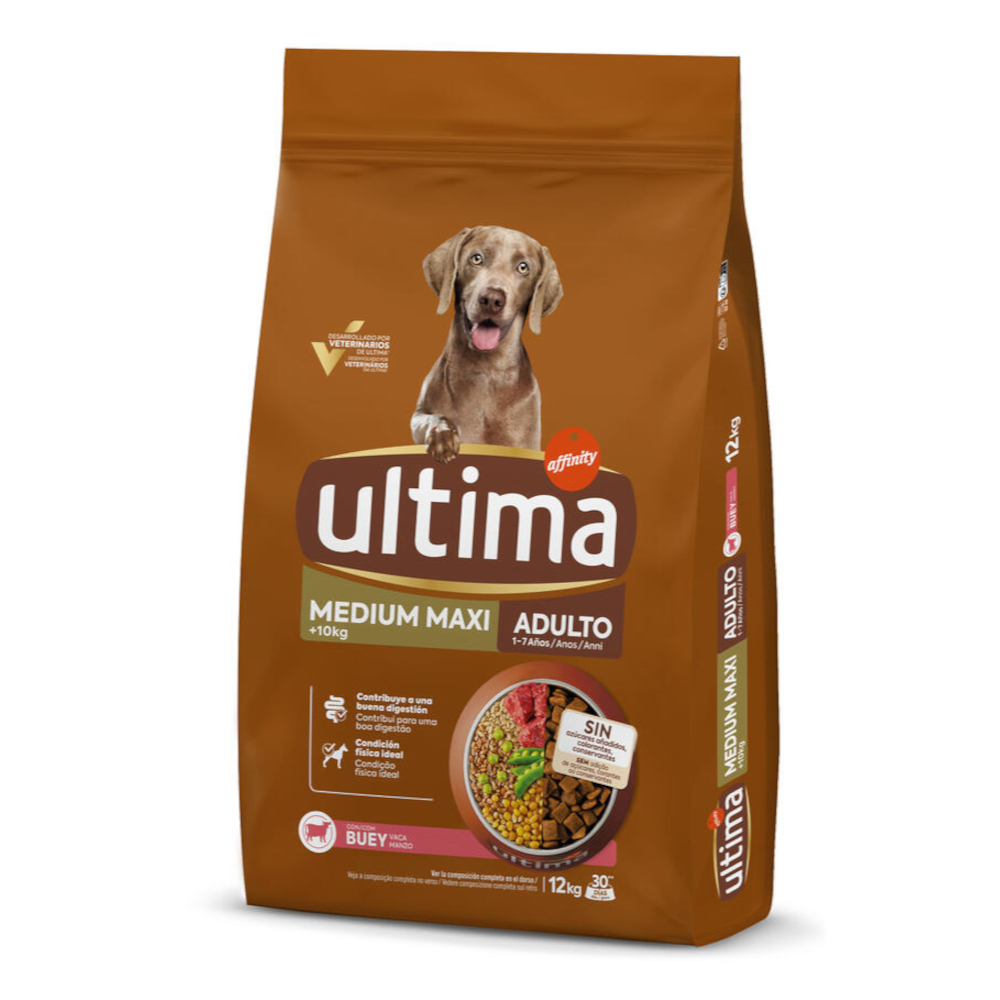 20% taniej! Ultima, karma sucha, różne rodzaje - Medium / Maxi Adult, wołowina, 2 x 12 kg