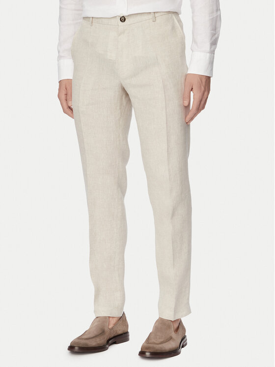 JOOP! Spodnie garniturowe Hank 30102982 Beżowy jasny Slim Fit