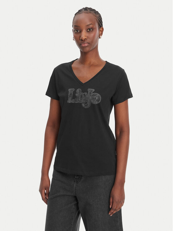 Liu Jo Sport T-Shirt TA6057 JS923 Czarny Regular Fit