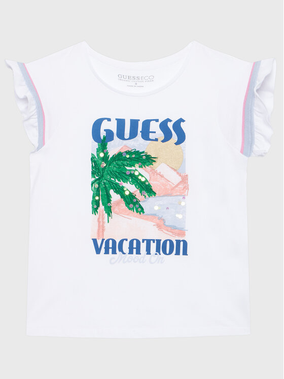 Guess T-Shirt J3GI26 K8HM0 Biały Regular Fit